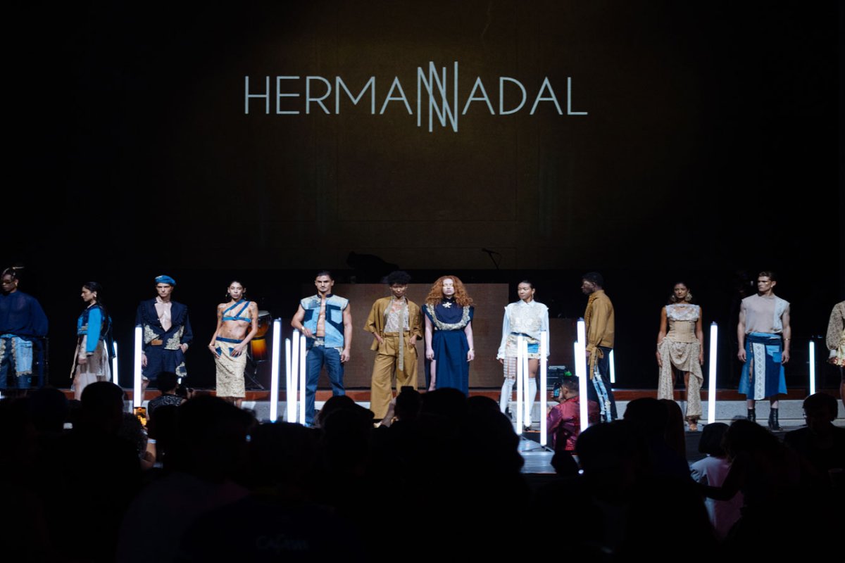 Herman Nadal presents his fashion collection at a Rolling Stone event in Bogotá, Colombia. 