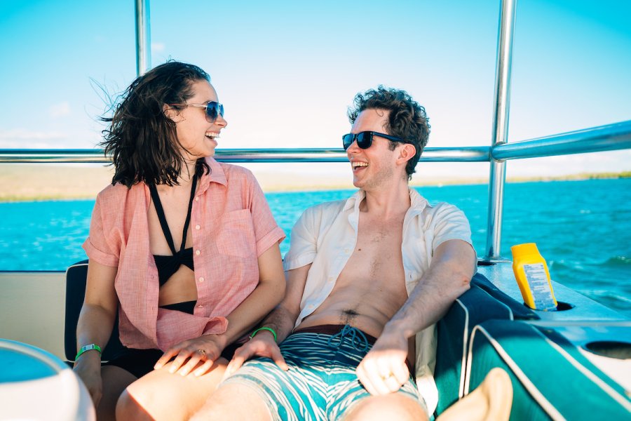 couple on a boat tour