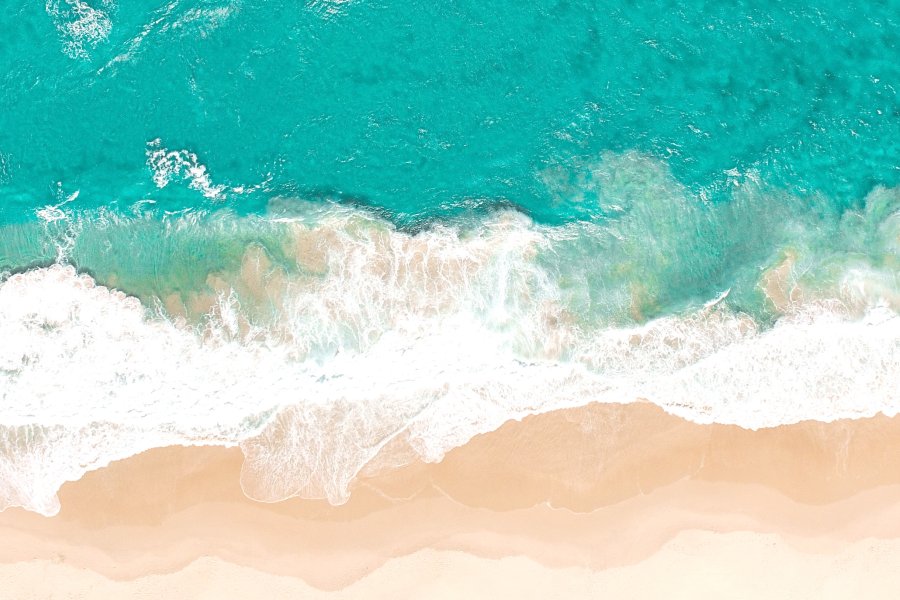 aerial views of the waves in the Caribbean