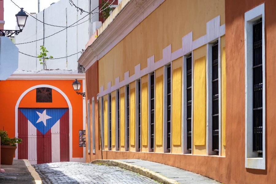 Cobblestone street in Old San Juan.