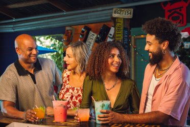 Family at a local spot having drinks.
