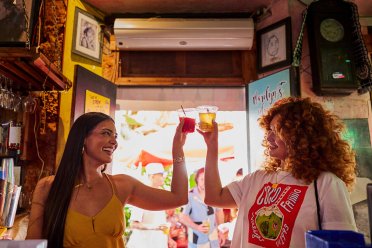 Women toasting in bar