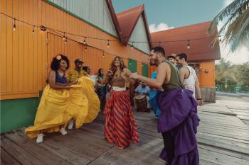 group dancing in Old San Juan