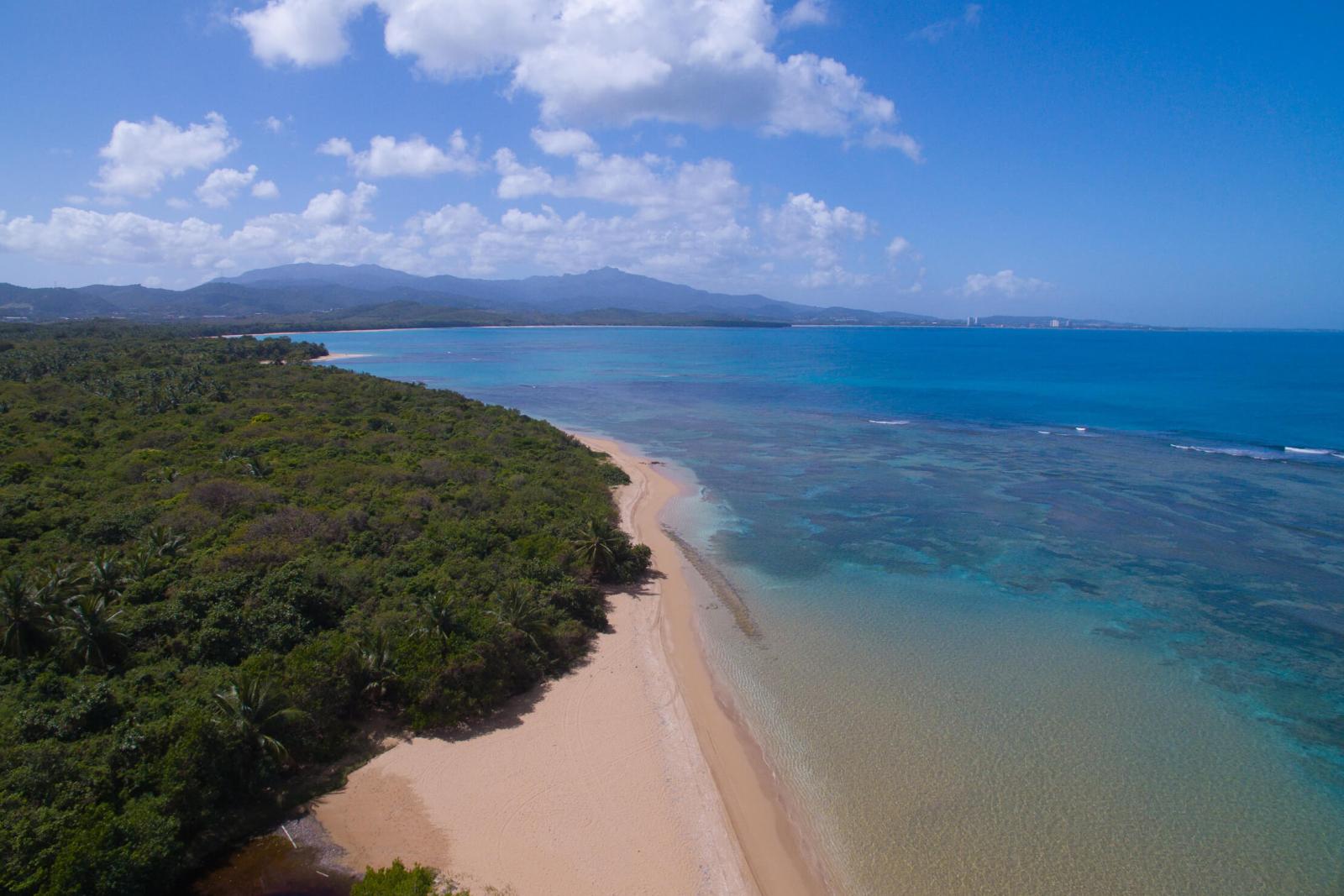 Aerial view of Governor's Beach in Fajardo.