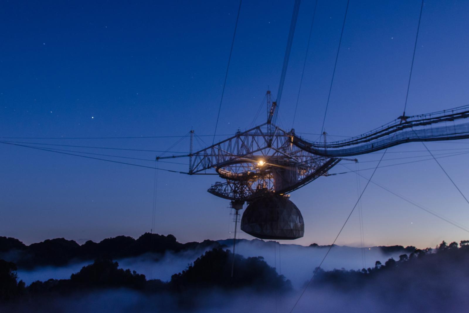Aerial view of the Arecibo Observatory, the world’s largest radio telescope.