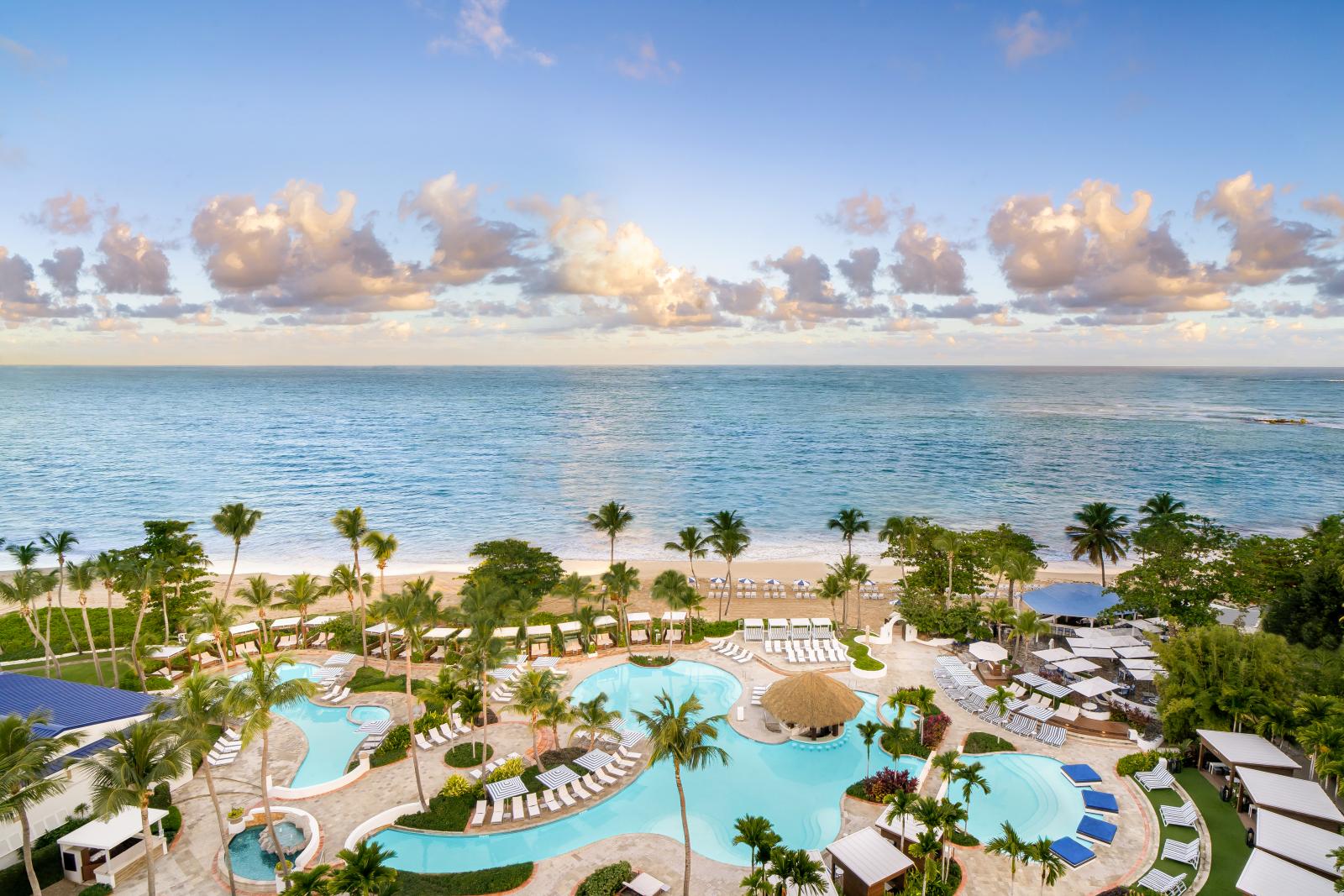 Pool view at Fairmont El San Juan Hotel.