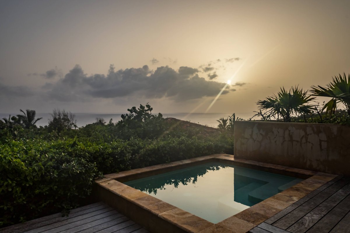 Dramatic ocean views from the pool terrace of the Royal Isabela. 