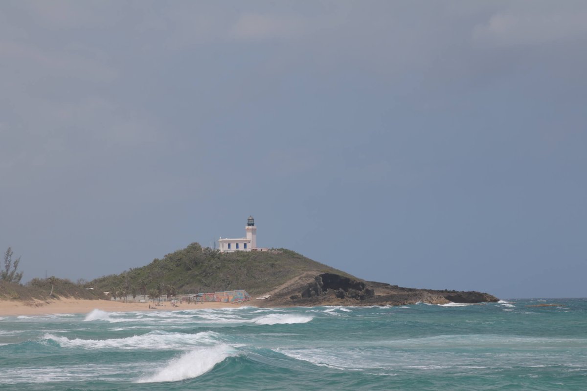 Ocean view of the Punta Los Murillos Lighthouse in Arecibo. 