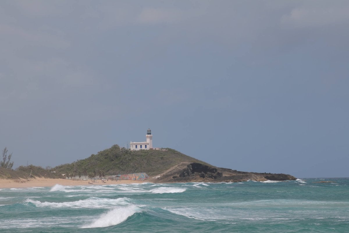 Ocean view of the Punta Los Murillos Lighthouse in Arecibo.