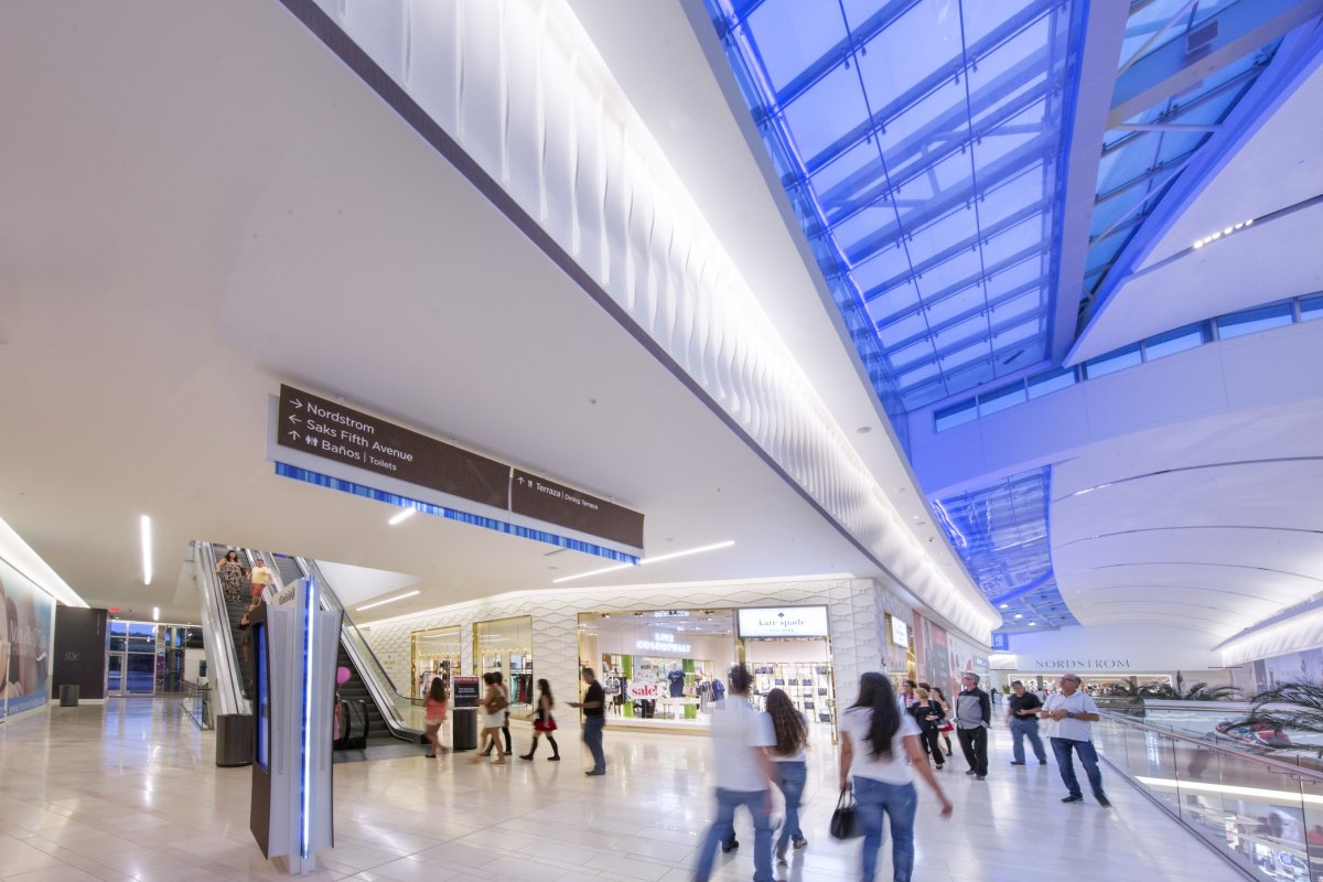 The Mall of San Juan is a sleek, modern building. 