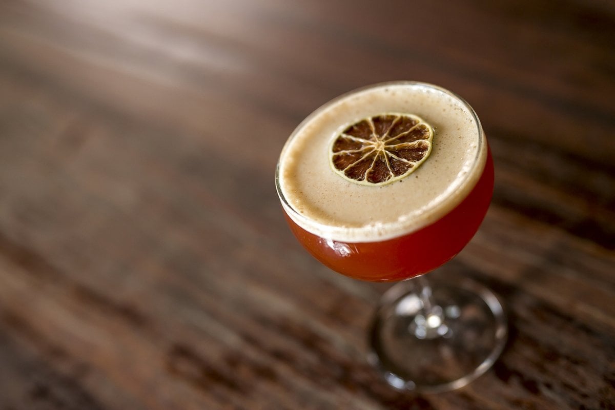 An expertly crafted cocktail from La Factoria.