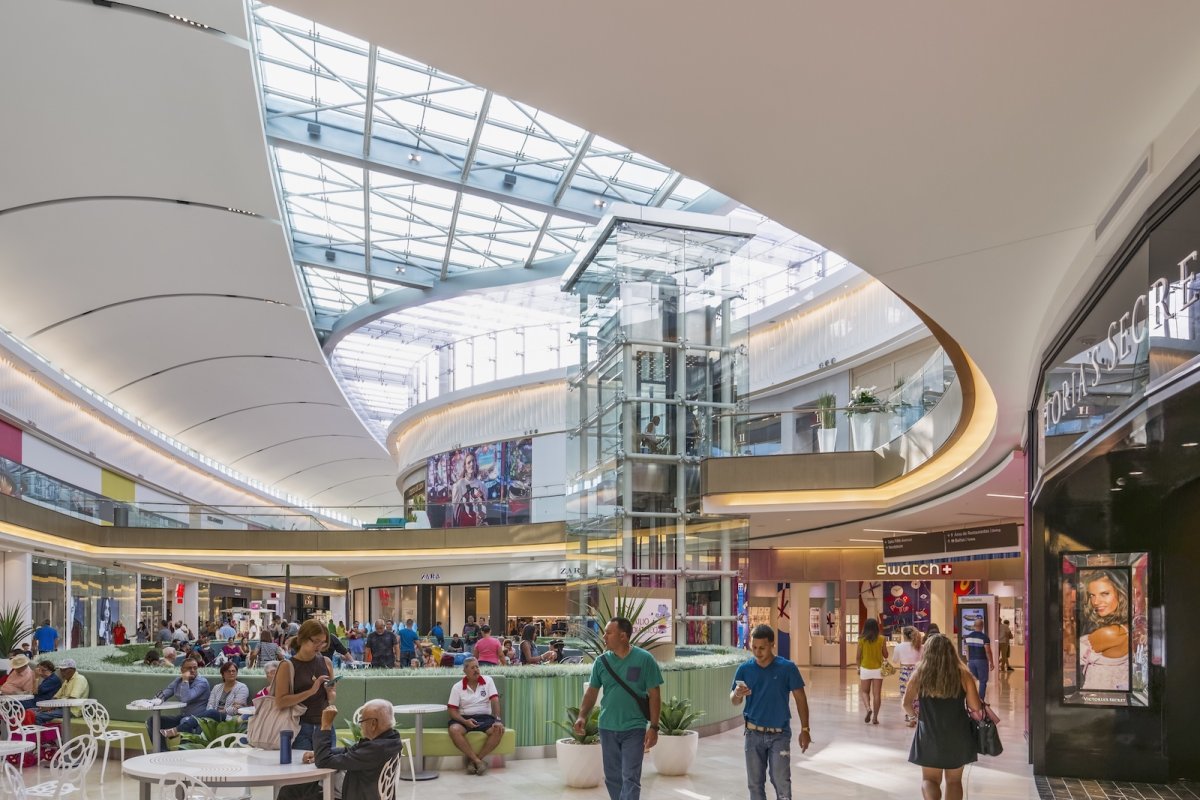 Shoppers enjoy the luxurious offerings at the Mall of San Juan.