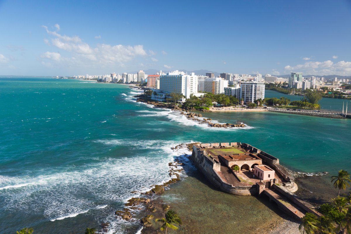 San Cristobal overlooking the Caribbean Sea.  