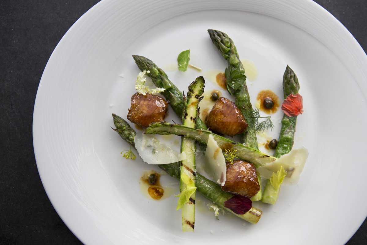 A beautifully designed plate of food at Condado Vanderbilt's 1919 Restaurant