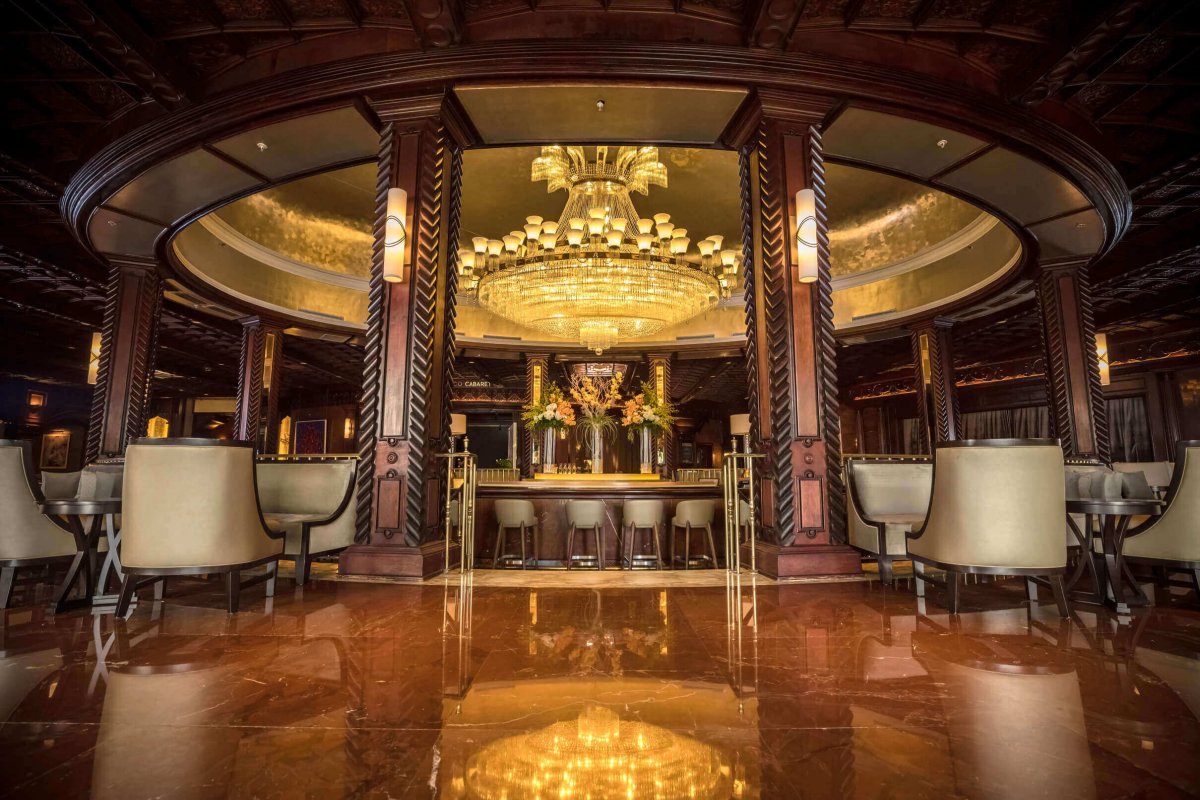 The elegant Chandelier Bar at El San Juan Hotel.