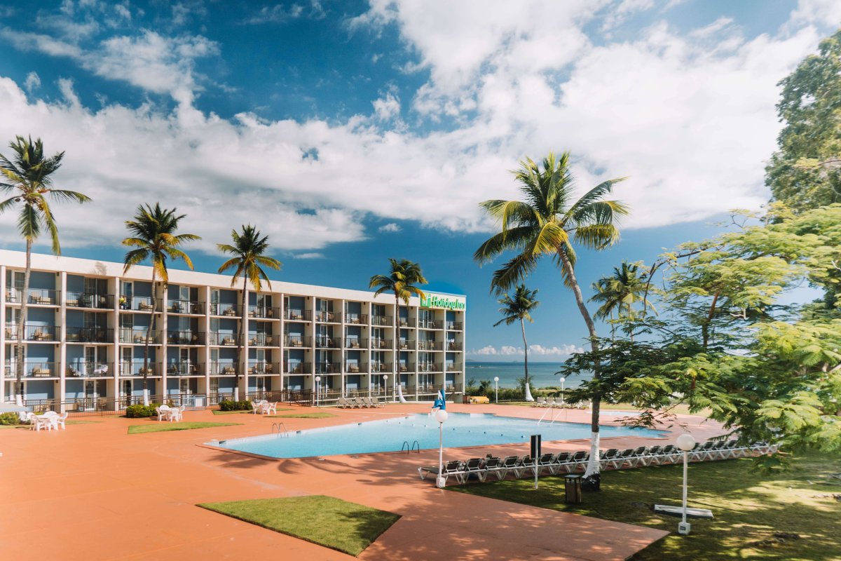 View of the pool at the Holiday Inn in Ponce.