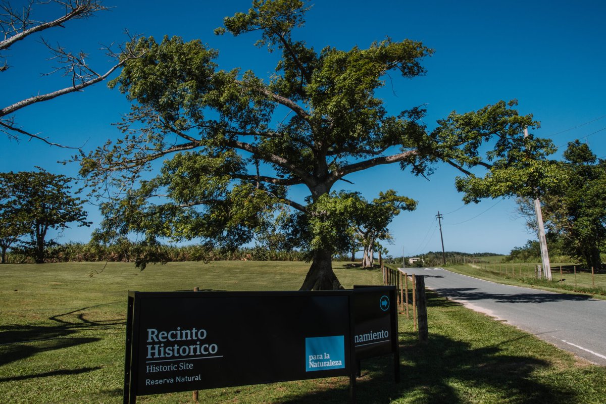 Entrada a Hacienda La Esperanza en Manatí.