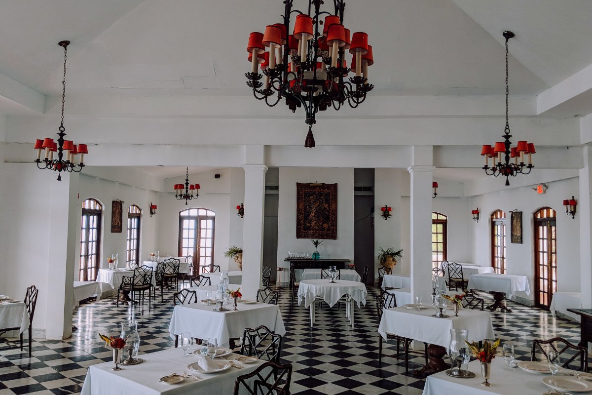 the dining room at the horned dorset hotel in rincon