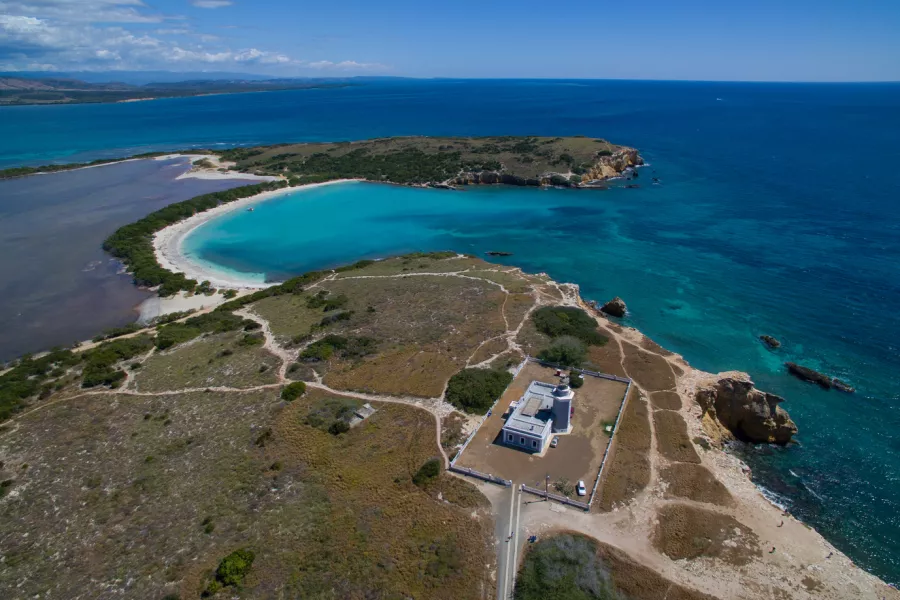 Aerial view of Los Morrillos Lighthouse, a top thing to do in Cabo Rojo