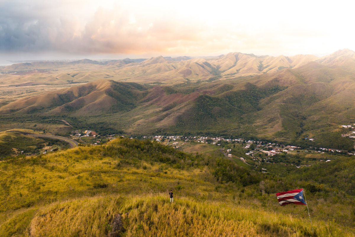 Stunning panoramic view of Puerto Rico's Central Mountain Range.