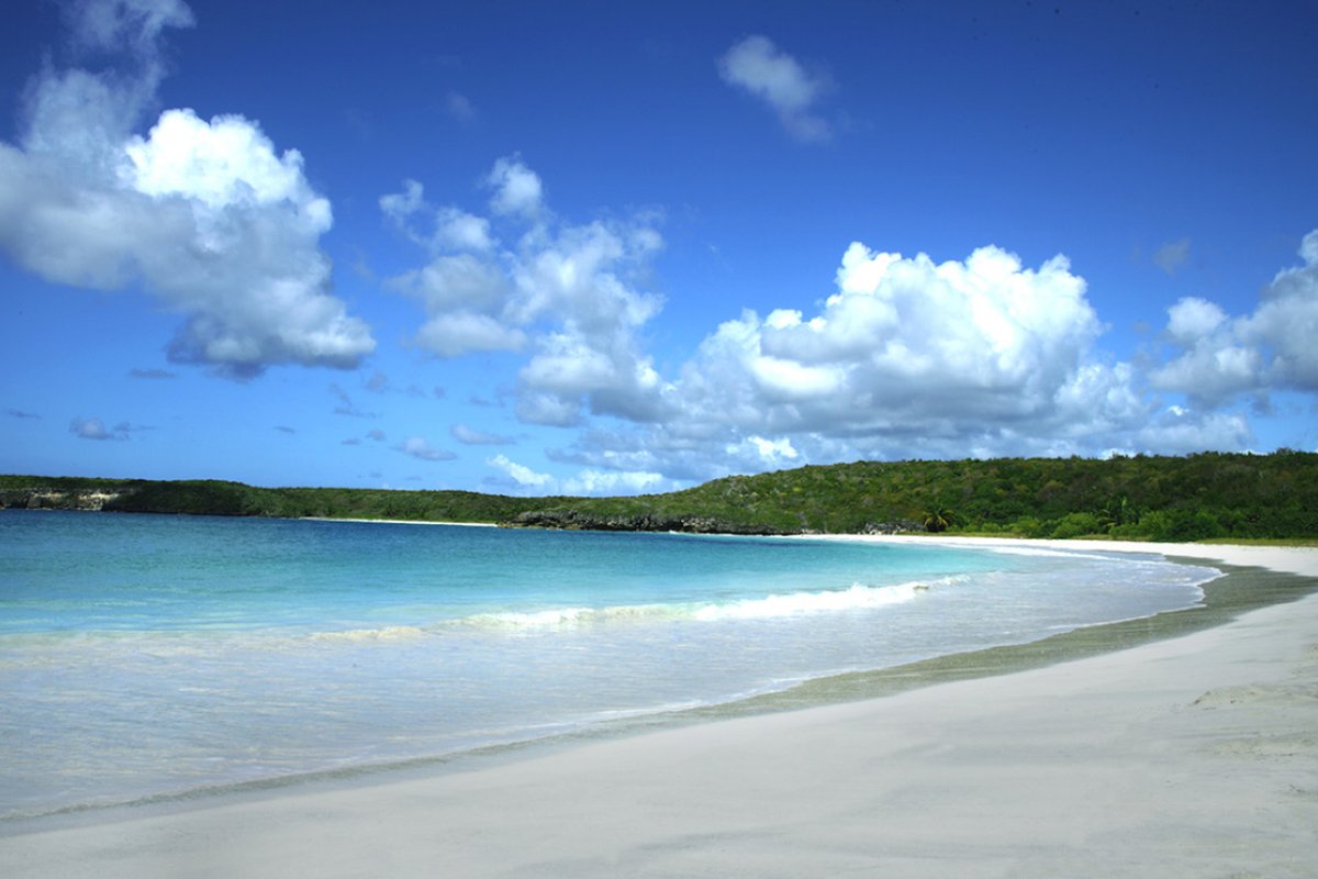 View of the pristine Red Beach in Vieques.