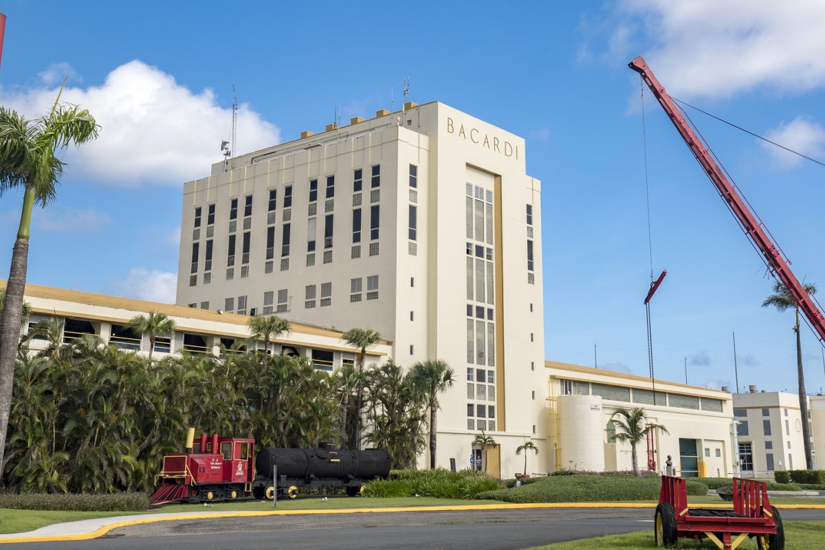 The towering white facade of la Casa Bacardi in Catano