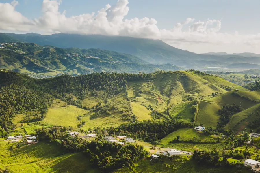 Breathtaking view of the lush valleys in Las Piedras.