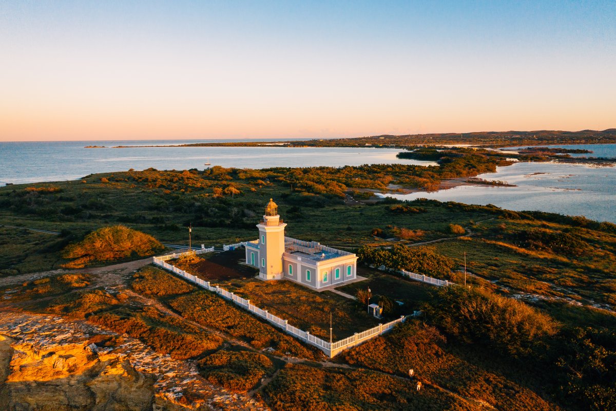 Aerial view of Los Morillos lighthouse 