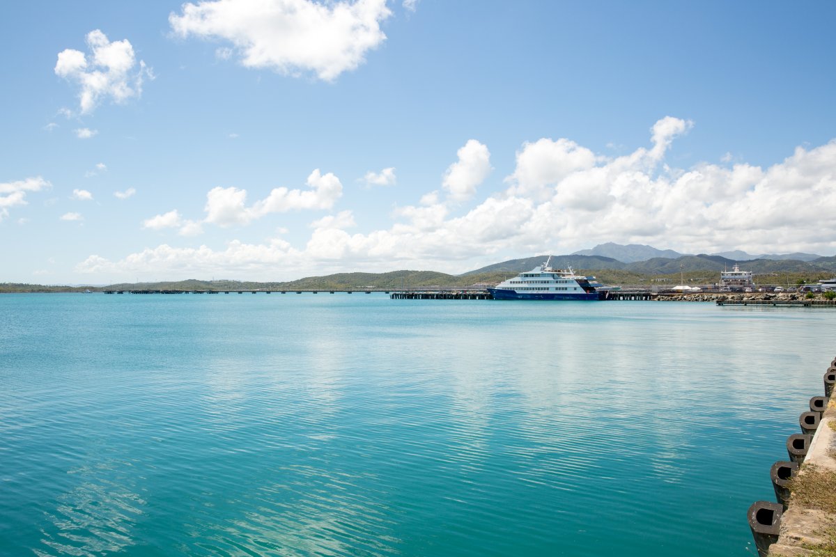 A ferry docked at the Ceiba Ferry Terminal 