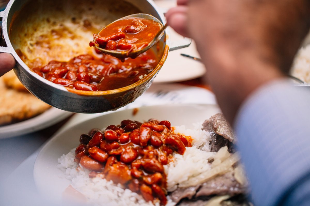 Red beans and rice is a staple dish, but you'll find lots more options as well. 