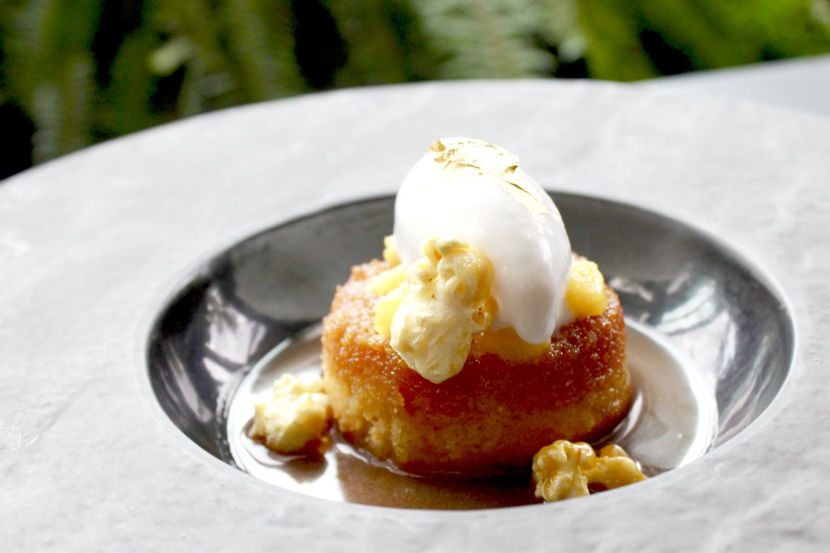 Upside down pineapple cake at the Vanderbilt
