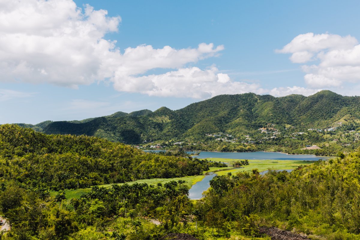 Panoramic view of Puerto Rico's mountains.