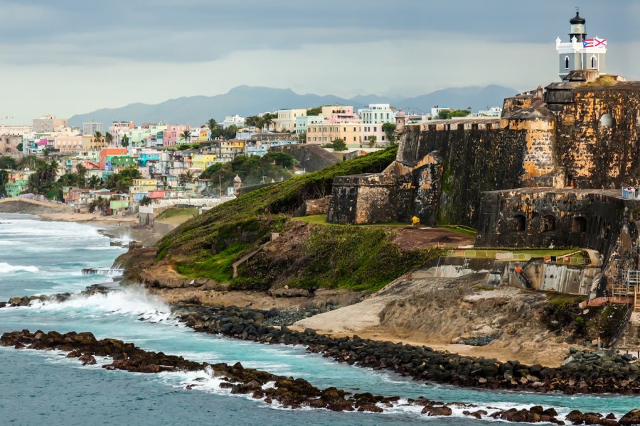 Aerial view of El Morro and La Perla.