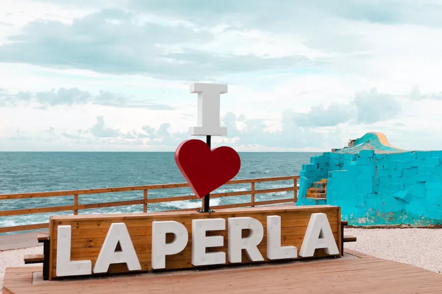 Ocean view from La Perla highlighting its scenic coastal location.