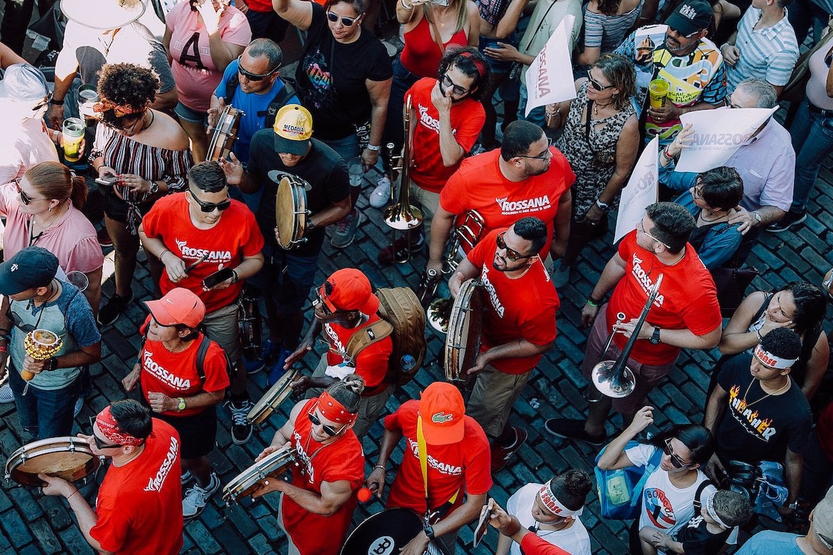 People enjoying Fiestas de la Calle San Sebastián, a popular Puerto Rico celebration.