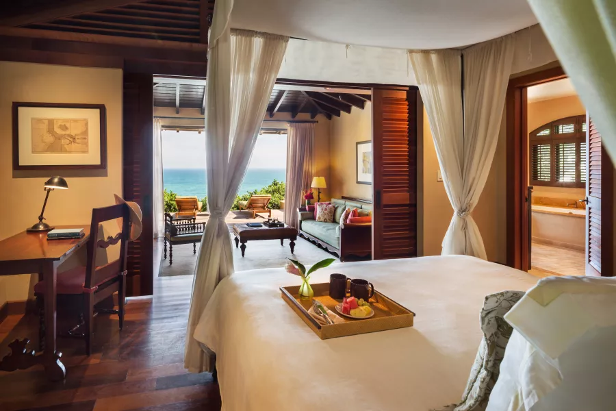 View of a luxury suite at the Puerto Rican resort Royal Isabela.
