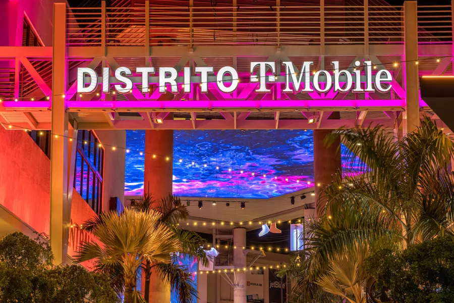 Entrance sign at T-Mobile District in San Juan, Puerto Rico.