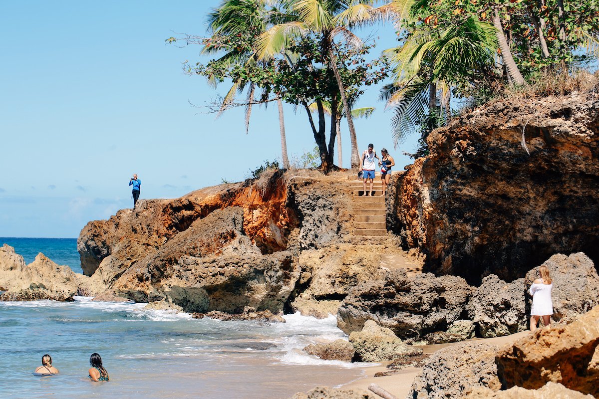 View of Wishing Well Beach in Aguadilla.