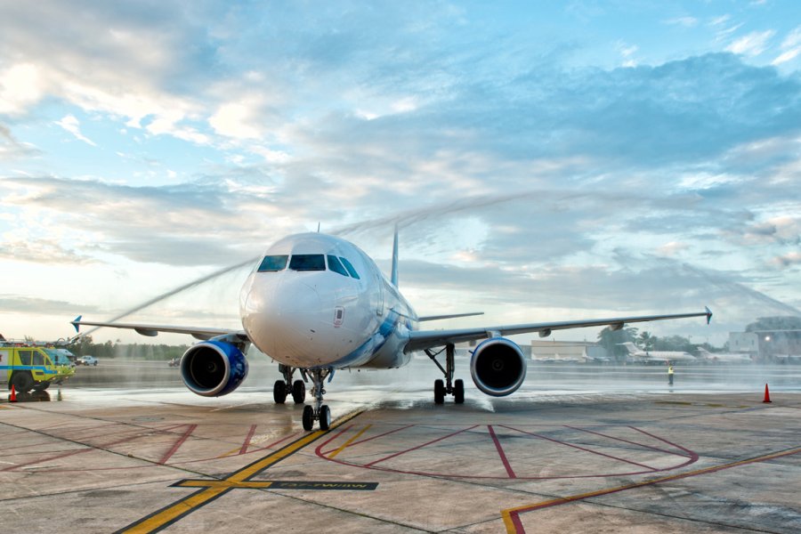 Exterior view of the Luis Muñoz Marín Airport in Puerto Rico.