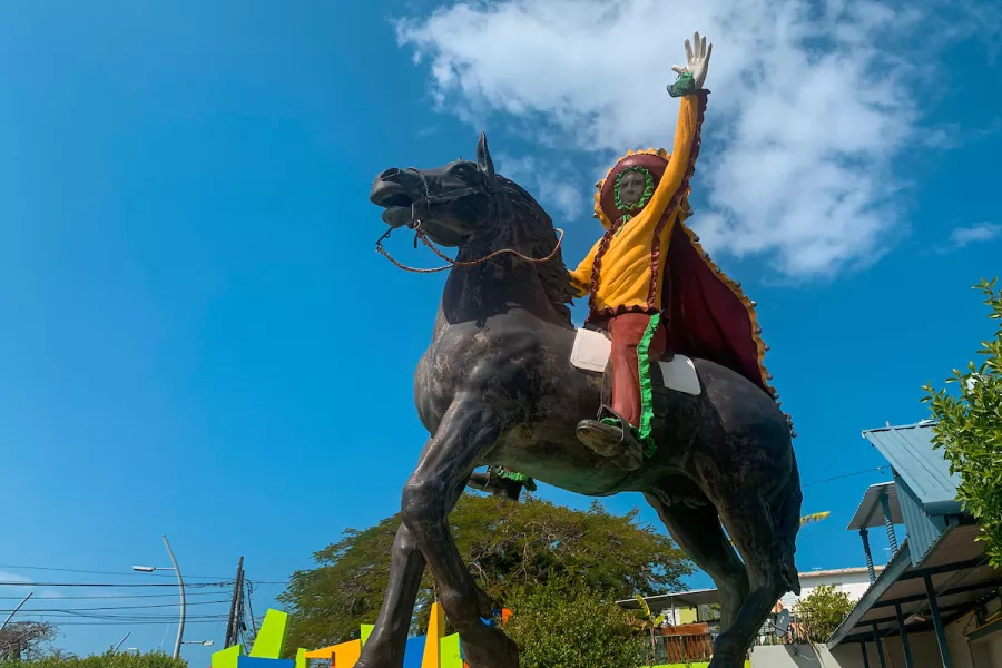 Monument to the Mask Festival in Hatillo, one of Puerto Rico's unique cultural festivals.