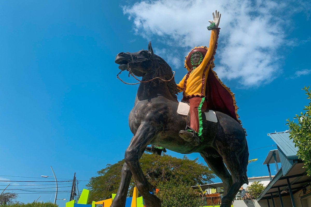 Monument to the Mask Festival in Hatillo, one of Puerto Rico's unique cultural festivals.
