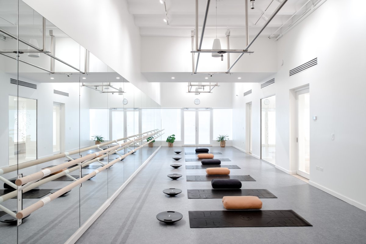 OSJ Yoga studio class space.