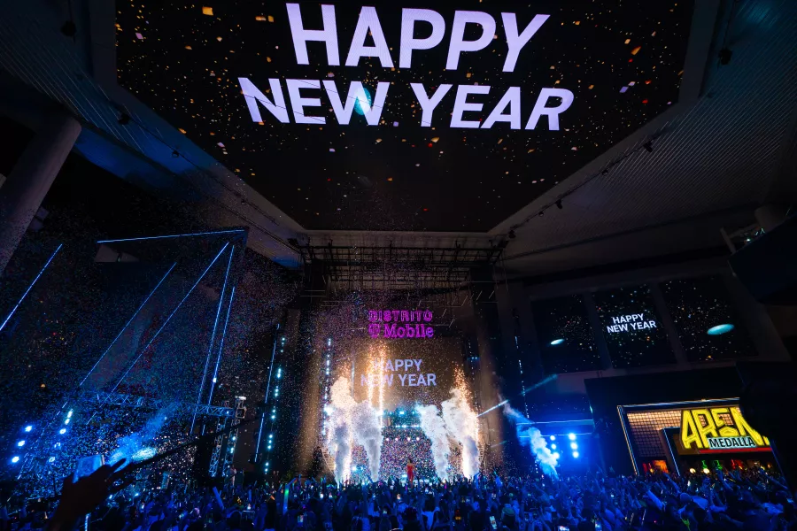 NYE lively party celebration in San Juan, one of the main festivals in Puerto Rico.