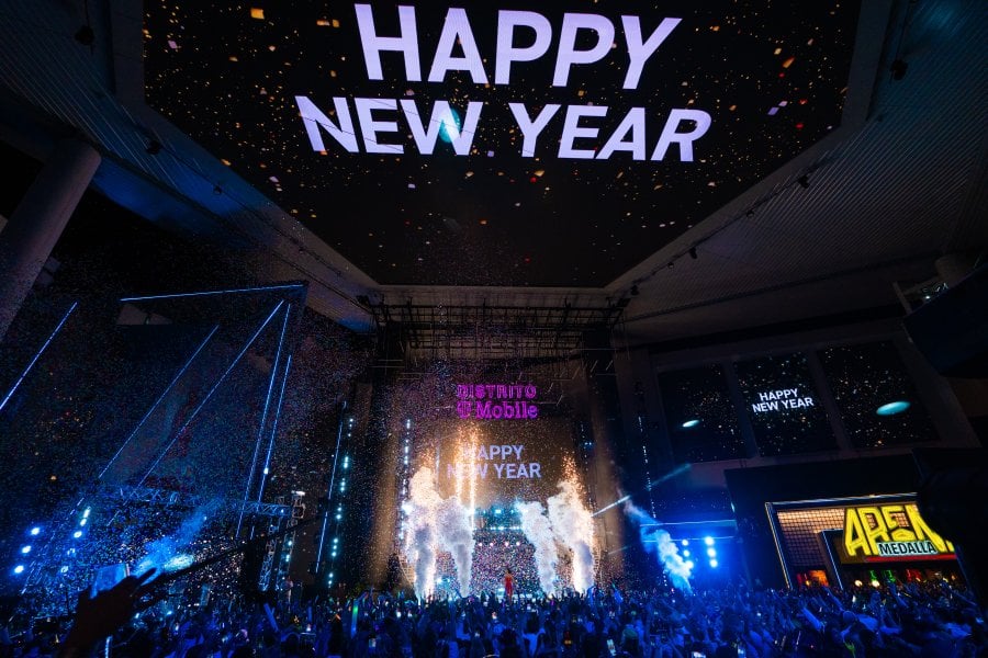NYE lively party celebration in San Juan, one of the main festivals in Puerto Rico.