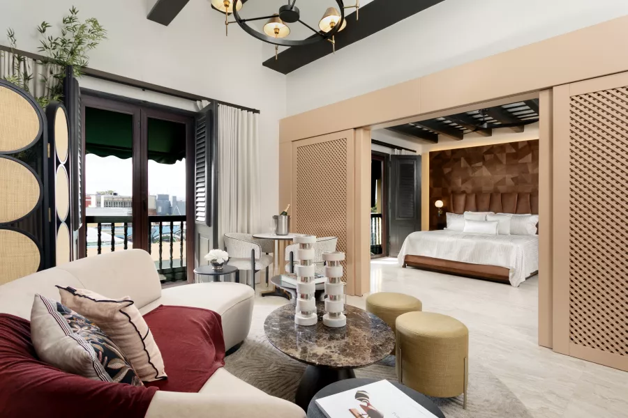 Elegant comfort with a view from the suite at Hotel El Convento.