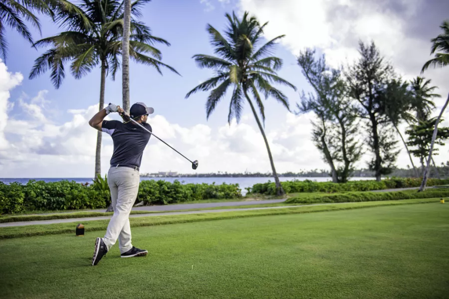 A golfer in one of Dorado's premier golf courses.