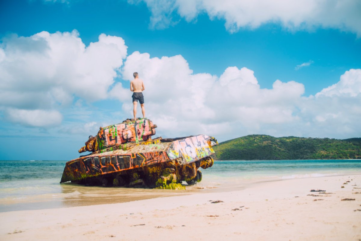 Military Tank in Flamenco, Culebra