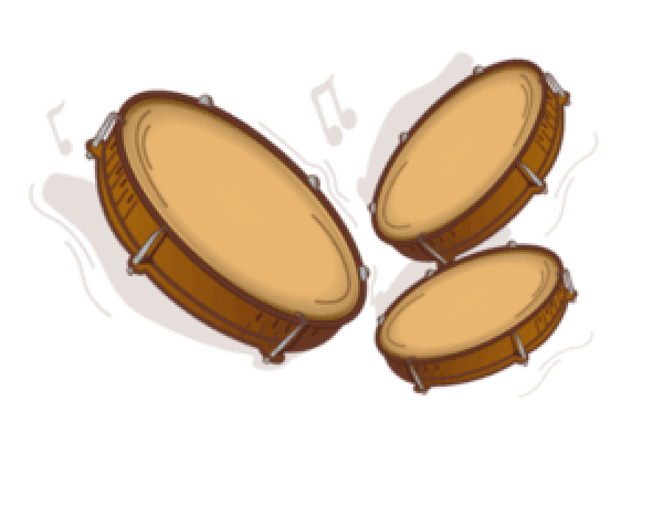 Plena tambourine playing music