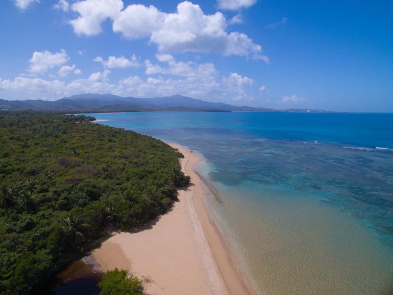 Aerial view of Governor's Beach in Fajardo. 