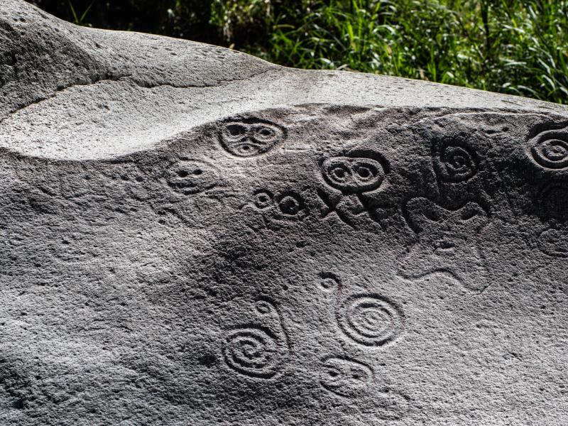 Petroglyphs on Piedra Escrita in Jayuya
